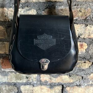 Vintage Harley Davidson, leather purse with adjustable strap